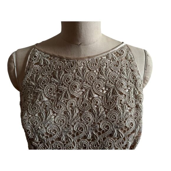 Jessica McClintock Size 8 Women's Gold Lace‎ Dress EUC - Picture 4 of 7